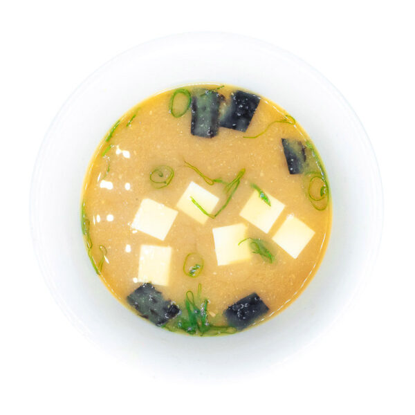 Sopa de miso, tofu, wakame y cebolla tierna